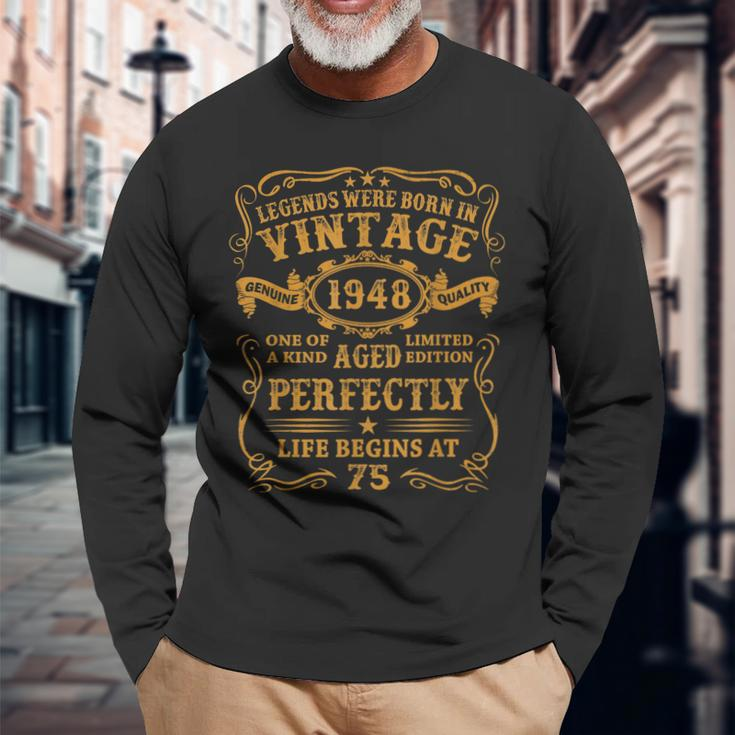 Legenden 1948 Geboren, 75. Geburtstag Mann Langarmshirts, Vintage Design Geschenke für alte Männer