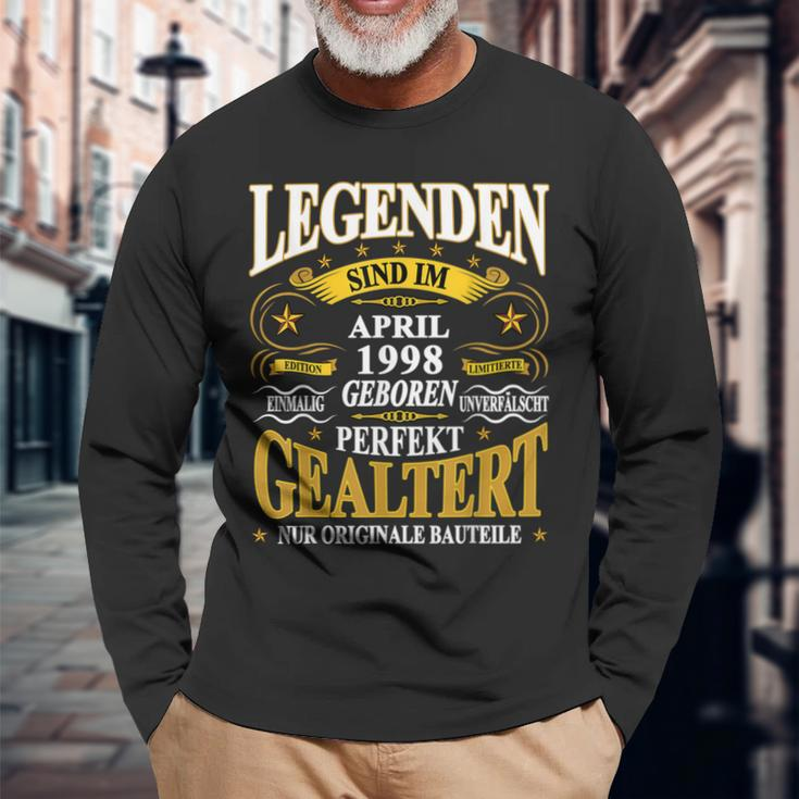 Legenden Sind Im April 1998 Geboren 25 Geburtstag Lustig V2 Langarmshirts Geschenke für alte Männer
