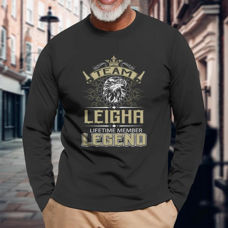 Leigha Name Leigha Eagle Lifetime Member Long Sleeve T-Shirt Gifts for Old Men