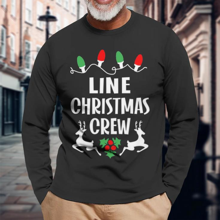 Line Name Christmas Crew Line Long Sleeve T-Shirt Gifts for Old Men