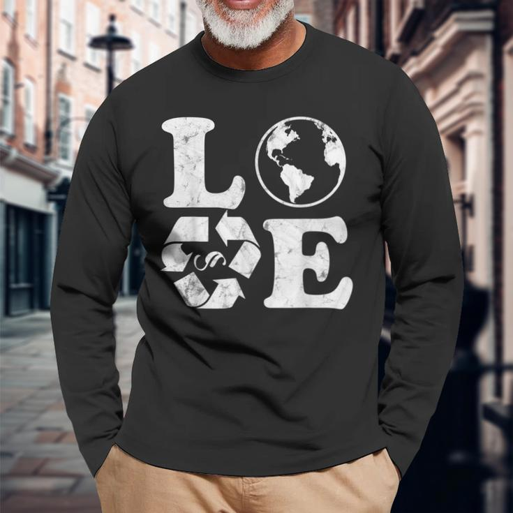 Love Earth Day 90S Vintage Recycling Earth Day Long Sleeve T-Shirt T-Shirt Gifts for Old Men