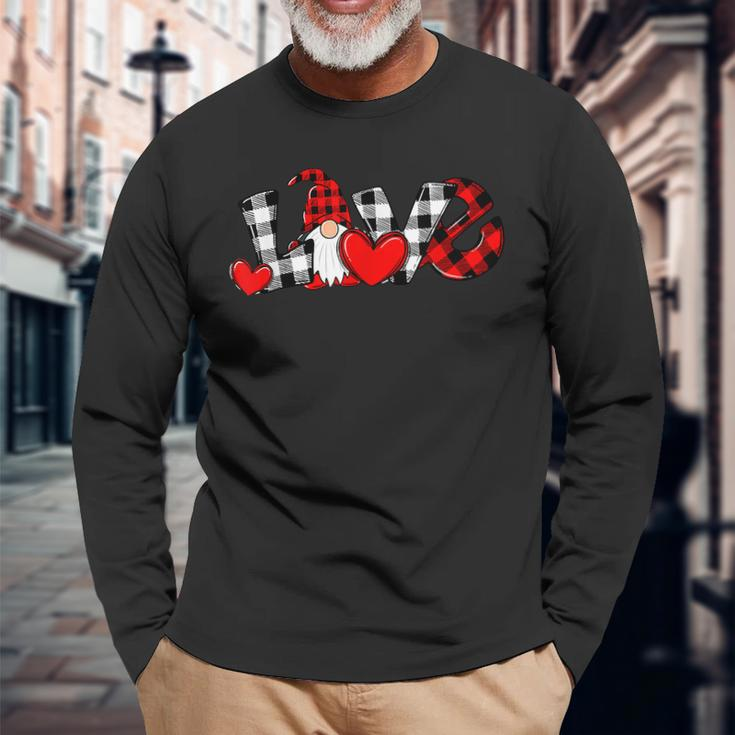 Love Gnome Valentines Day Love Valentine Gnomes Heart V2 Long Sleeve T-Shirt Gifts for Old Men