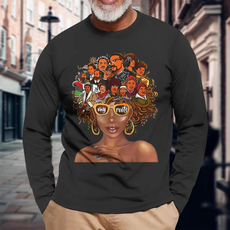 I Love My Roots Back Powerful History Month Pride Dna V3 Long Sleeve T-Shirt Gifts for Old Men