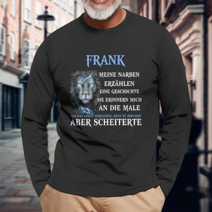 Löwenmotiv Langarmshirts mit Namen Frank, Inspirierendes Zitat Tee Geschenke für alte Männer