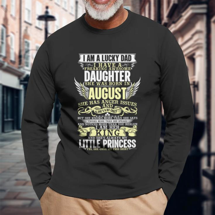 Im A Lucky Dad I Have A Freaking Awesome Daughter Long Sleeve T-Shirt Gifts for Old Men
