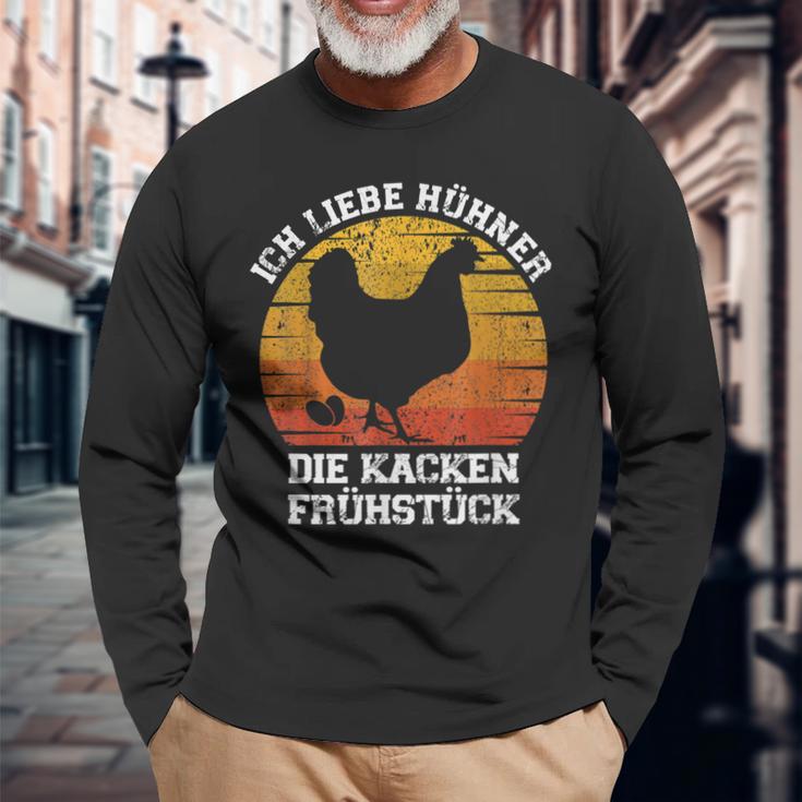 Lustige Sprüche Über Hühner Hühner Hühner Für Bäuerin Langarmshirts Geschenke für alte Männer