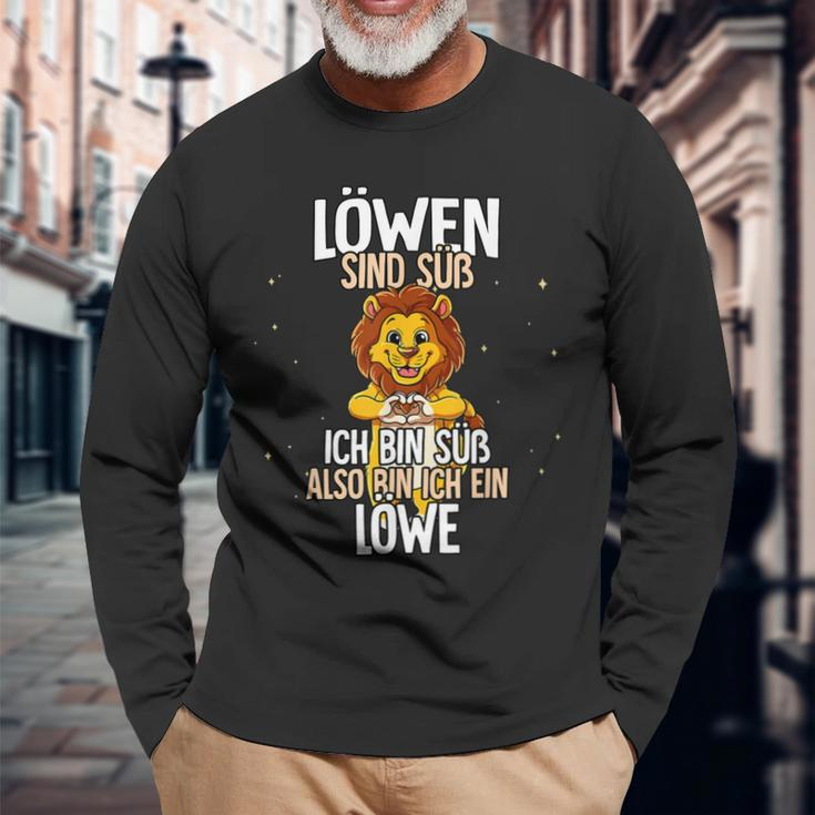 Lustiges Löwen-Langarmshirts Ich bin süß, also bin ich ein Löwe – Motiv Tee Geschenke für alte Männer