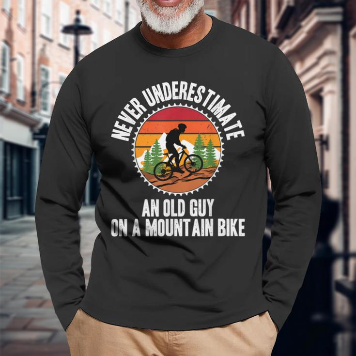 Lustiges Mountainbike Langarmshirts für Herren, Spruch für Radfahrer Geschenke für alte Männer