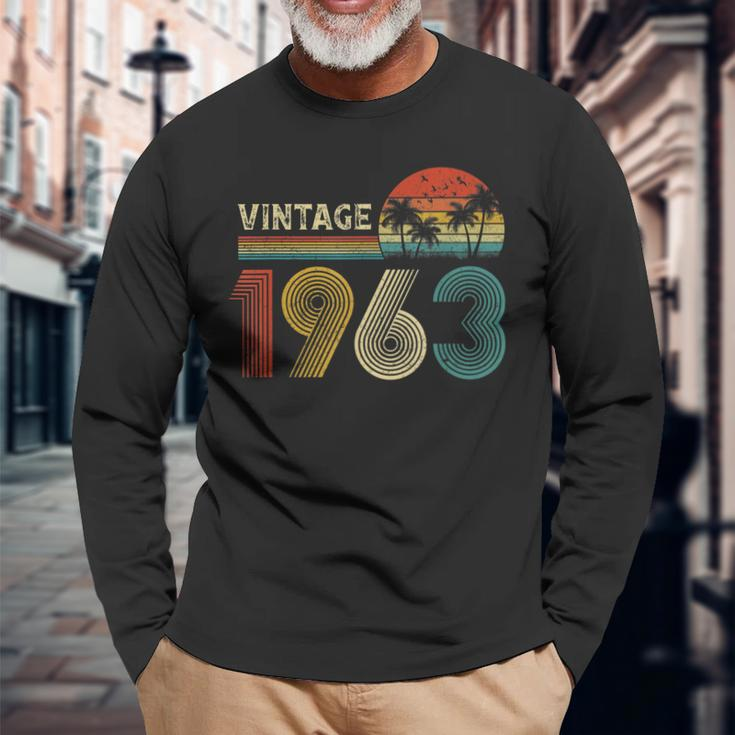 Made In 1963 60 Years Old Vintage 60Th Birthday Gifts Men Women Long Sleeve T-shirt Graphic Print Unisex Gifts for Old Men