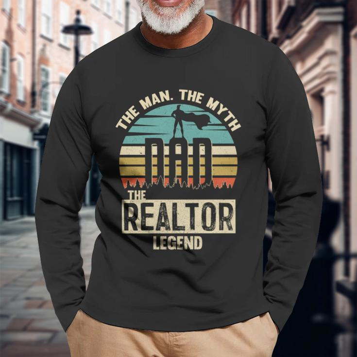 Man Myth Legend Dad Realtor Amazing Daddy Novelty Long Sleeve T-Shirt Gifts for Old Men