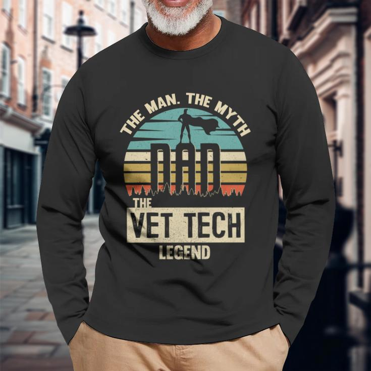 Man Myth Legend Dad Vet Tech Great Long Sleeve T-Shirt Gifts for Old Men