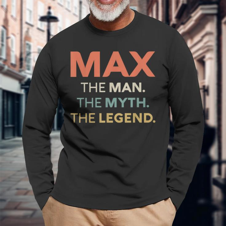 Max The Man The Myth The Legend Name Personalized Men Long Sleeve T-Shirt Gifts for Old Men