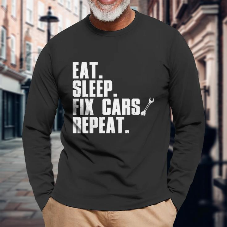 Mechanic For Dad Auto Garage Automobile Car Lover Long Sleeve T-Shirt Gifts for Old Men