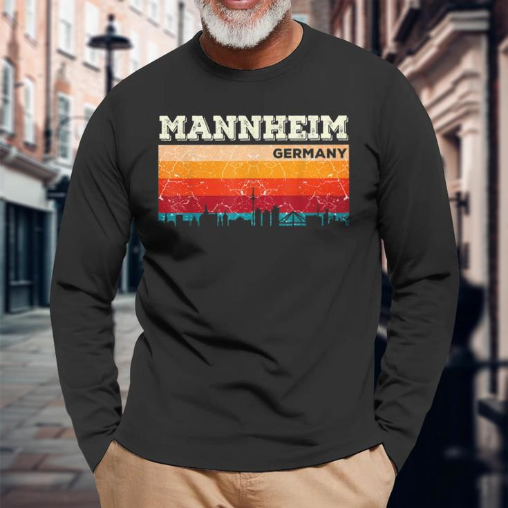 Mein Mannheim Skyline Deutschland Heimat Stadt Langarmshirts Geschenke für alte Männer