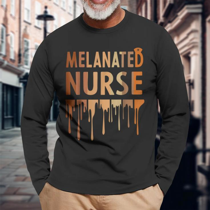 Melanated Nurse Black History Month 2023 Nurse Melanin Pride Long Sleeve T-Shirt Gifts for Old Men