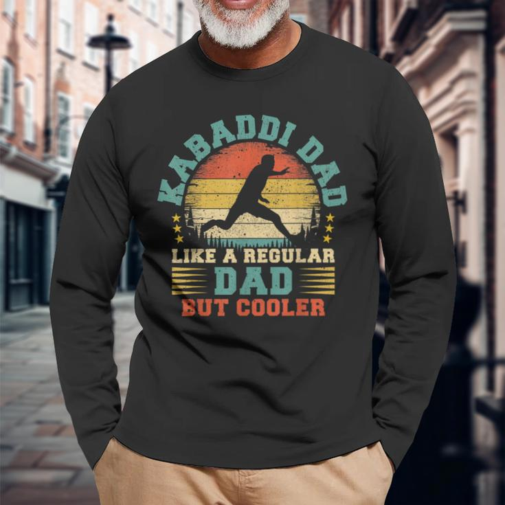 Mens Kabaddi Sports Lover Vintage Kabaddi Dad Fathers Day Men Women Long Sleeve T-shirt Graphic Print Unisex Gifts for Old Men
