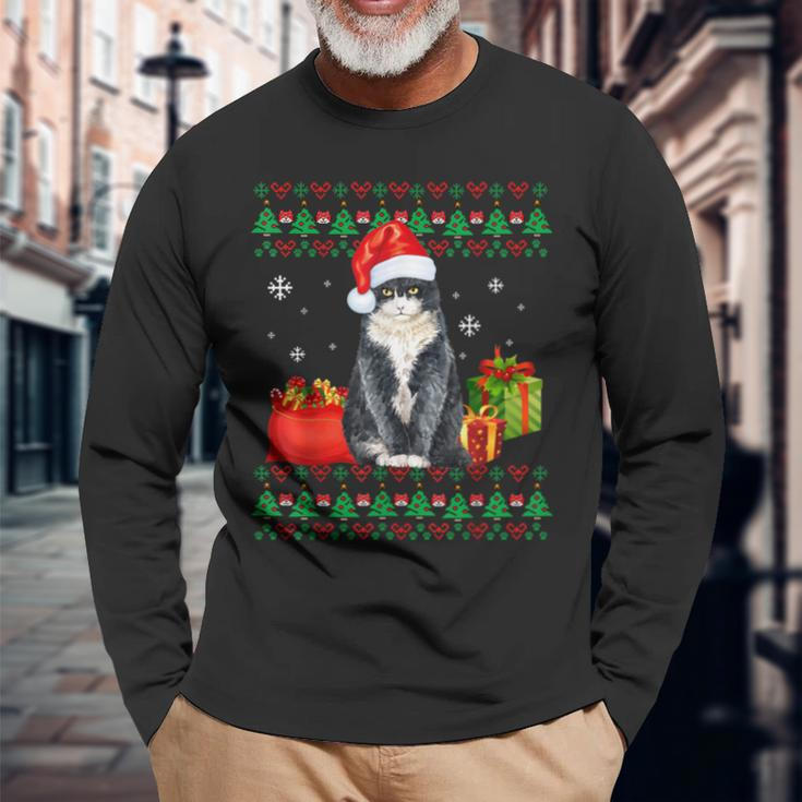 Merry Catmas Cat Ugly Christmas British Shorthair Mom Dad Long Sleeve T-Shirt T-Shirt Gifts for Old Men