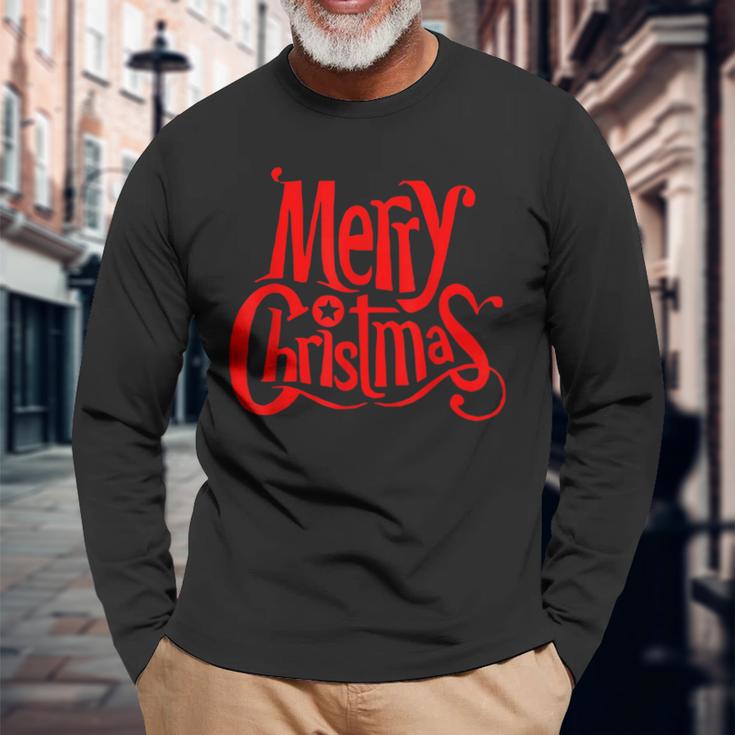 Merry Christmas Weihnachts Spruch Dekoration Damen Herren V5 Langarmshirts Geschenke für alte Männer