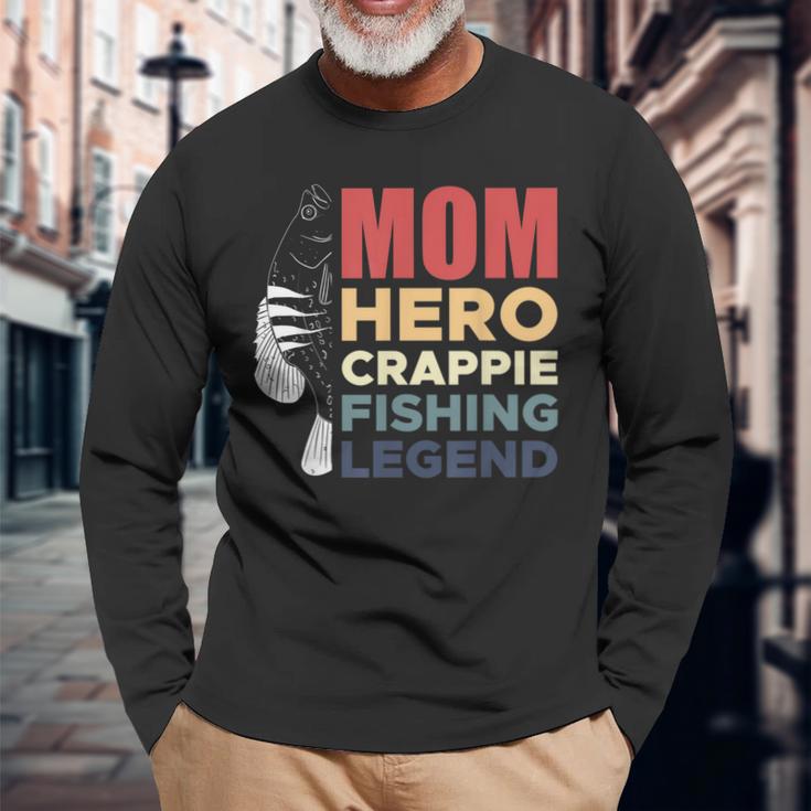 Mom Hero Crappie Fishing Legend Muttertag Langarmshirts Geschenke für alte Männer