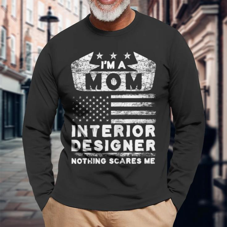 Mom Interior er Usa Flag Mother Decorator Architect Long Sleeve T-Shirt T-Shirt Gifts for Old Men