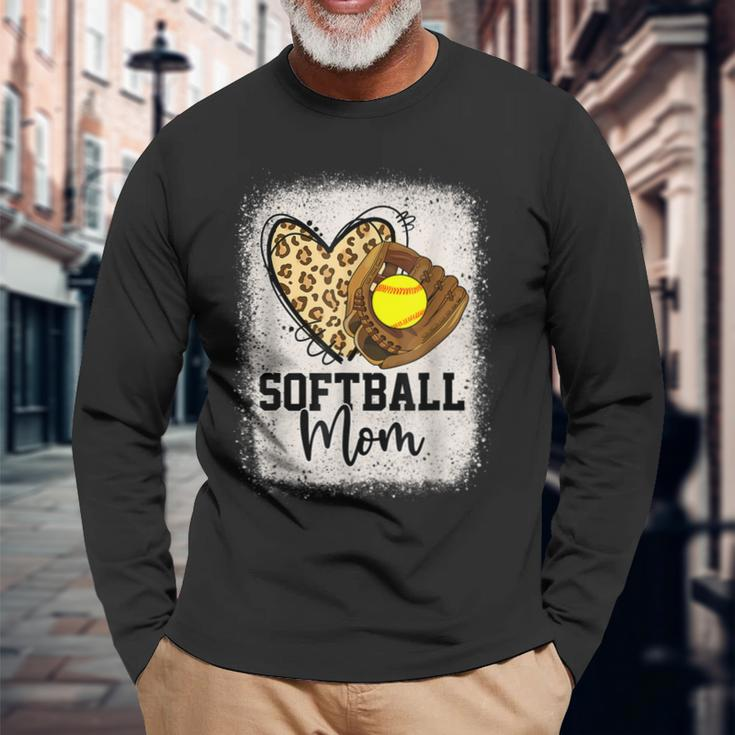 Mom Softball Leopard Softball Game Day Vibes Long Sleeve T-Shirt T-Shirt Gifts for Old Men
