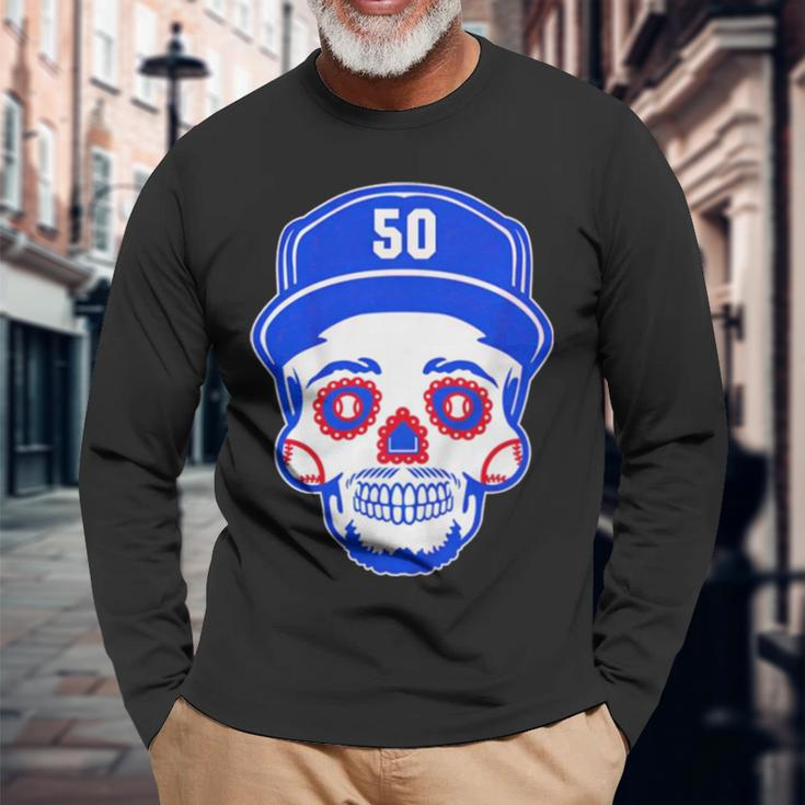 Mookie Betts Sugar Skull Long Sleeve T-Shirt T-Shirt Gifts for Old Men