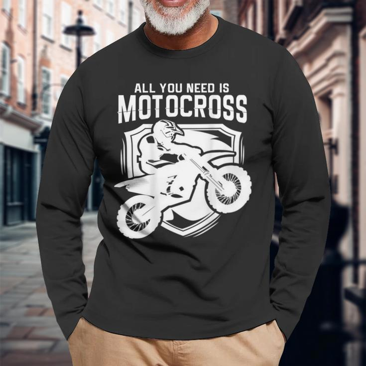 Motocross Für Biker I Dirt Bike I Cross Enduro Langarmshirts Geschenke für alte Männer