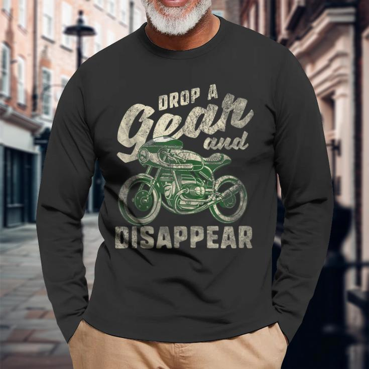 Motorcycle Riding Lovers Retro Biker Vintage Cycle Mechanic Long Sleeve T-Shirt Gifts for Old Men