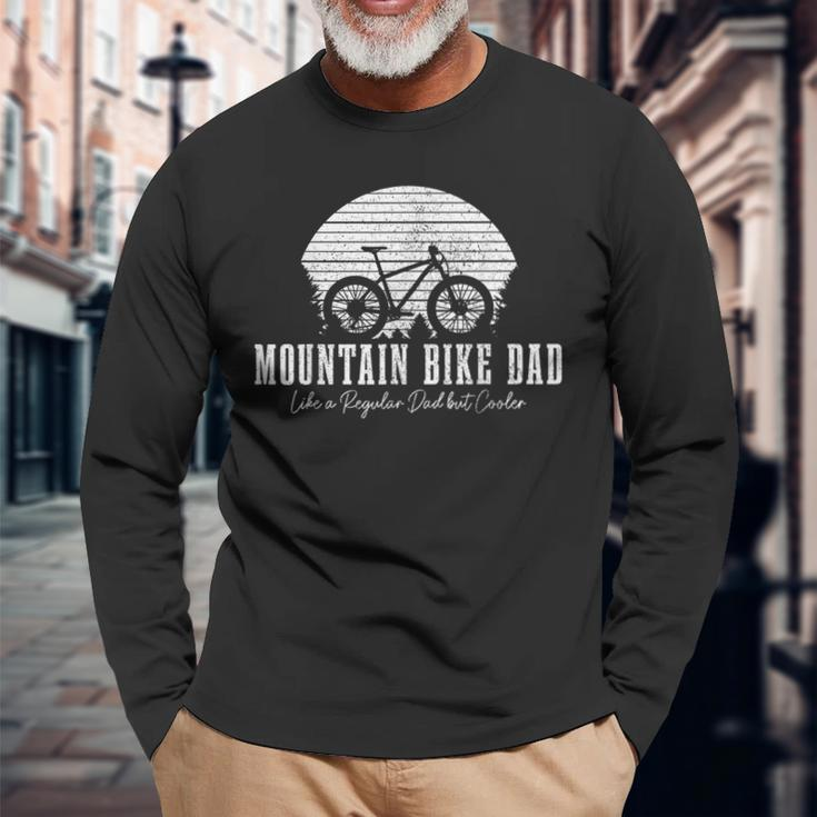 Mountain Bike Dad Vintage Mtb Downhill Biking Cycling Biker Long Sleeve T-Shirt Gifts for Old Men