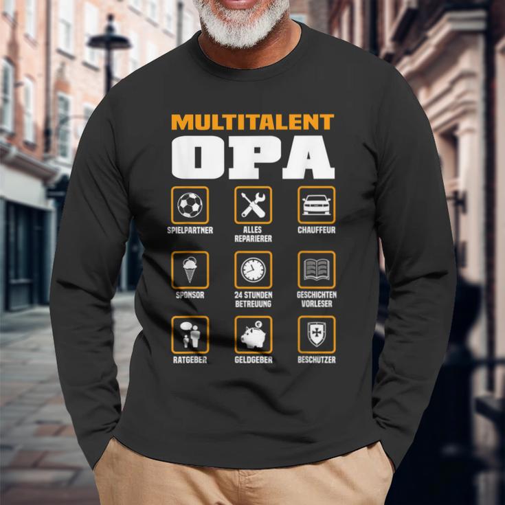 Multitalent Opa Langarmshirts mit lustigen Icons, Langarmshirts für Großväter Geschenke für alte Männer