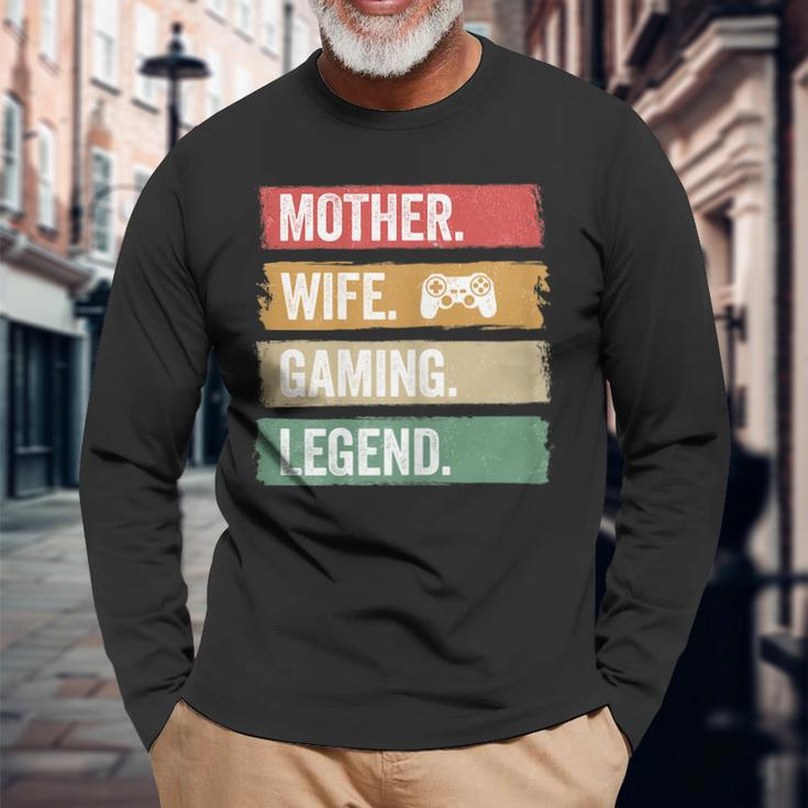 Mutter Video Gaming Legende Vintage Video Gamer Frau Mama V2 Langarmshirts Geschenke für alte Männer