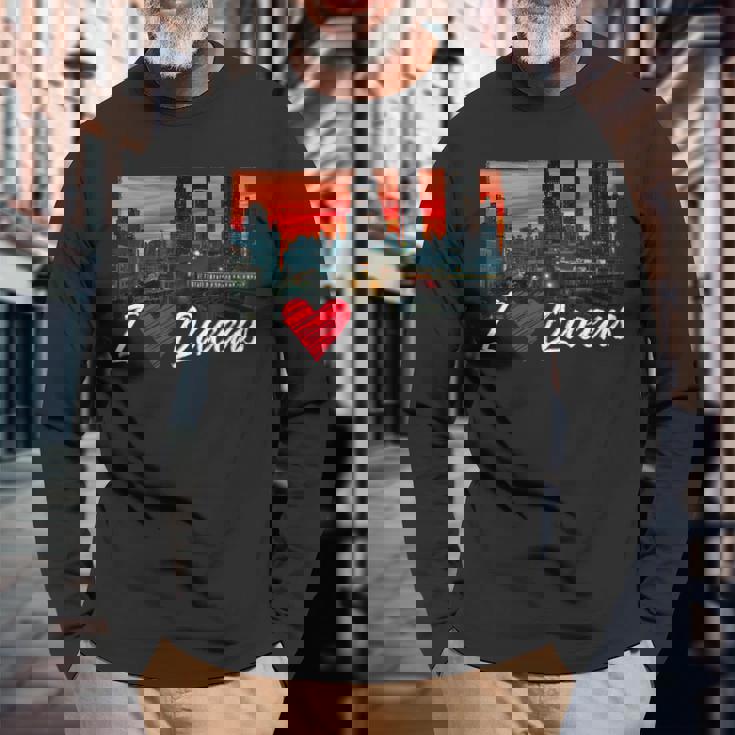 New York Queens Lover I Love Queens Queens Native Queens Long Sleeve T-Shirt T-Shirt Gifts for Old Men