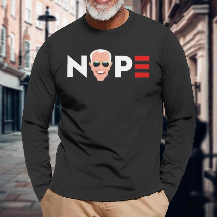 Nope Biden V2 Long Sleeve T-Shirt Gifts for Old Men