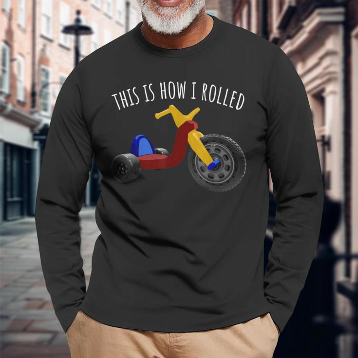 Nostalgic Love 70S 80S Vintage Retro Toys Big Tricycle Wheel Long Sleeve T-Shirt Gifts for Old Men