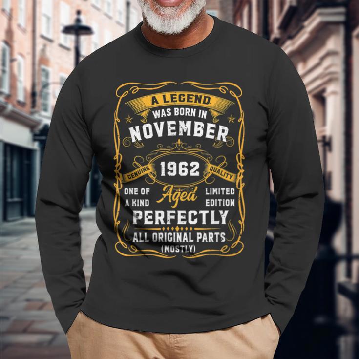 November 1962 Geburtstags Langarmshirts, Lustiges Vintage Herren Design Geschenke für alte Männer