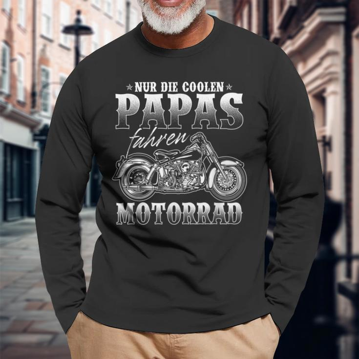 Nur Die Coolen Papas Fahren Motorrad Biker Langarmshirts für Herren Geschenke für alte Männer