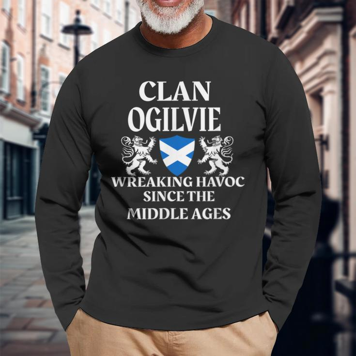 Ogilvie Scottish Family Clan Scotland Name Men Women Long Sleeve T-shirt Graphic Print Unisex Gifts for Old Men