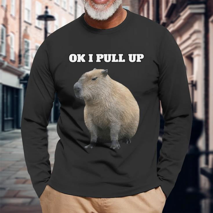 Ok I Pull Up Capybara V2 Long Sleeve T-Shirt Gifts for Old Men