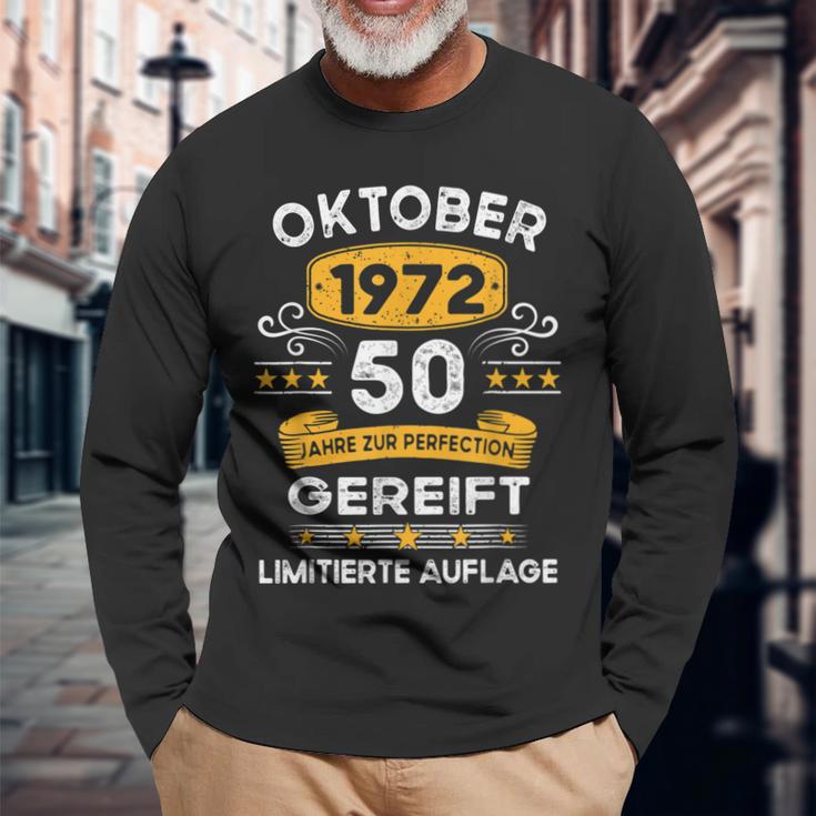 Oktober 1972 Lustige Geschenke 50 Geburtstag Langarmshirts Geschenke für alte Männer