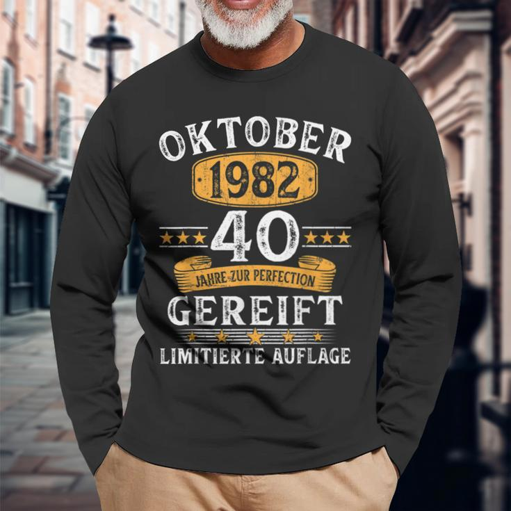 Oktober 1982 Lustige Geschenke Zum 40 Geburtstag Mann Frau Langarmshirts Geschenke für alte Männer