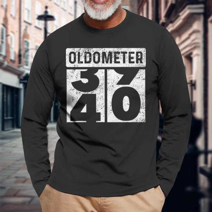 Oldometer Odometer 40Th Birthday 40 Yrs Long Sleeve T-Shirt Gifts for Old Men