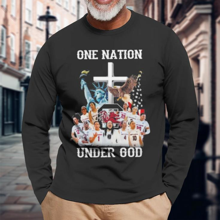 One Nation South Carolina Gamecocks Under God Long Sleeve T-Shirt T-Shirt Gifts for Old Men
