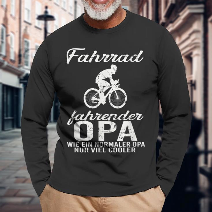 Opa auf Fahrrad Langarmshirts, Cool für Radfahrende Großväter Geschenke für alte Männer