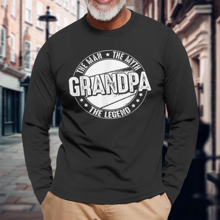 Opa Man Myth Legend Lustiger Vatertag Opa Langarmshirts Geschenke für alte Männer