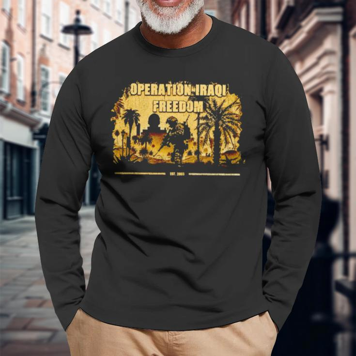 Operation Iraqi Freedom 20Th Anniversary Long Sleeve T-Shirt Gifts for Old Men