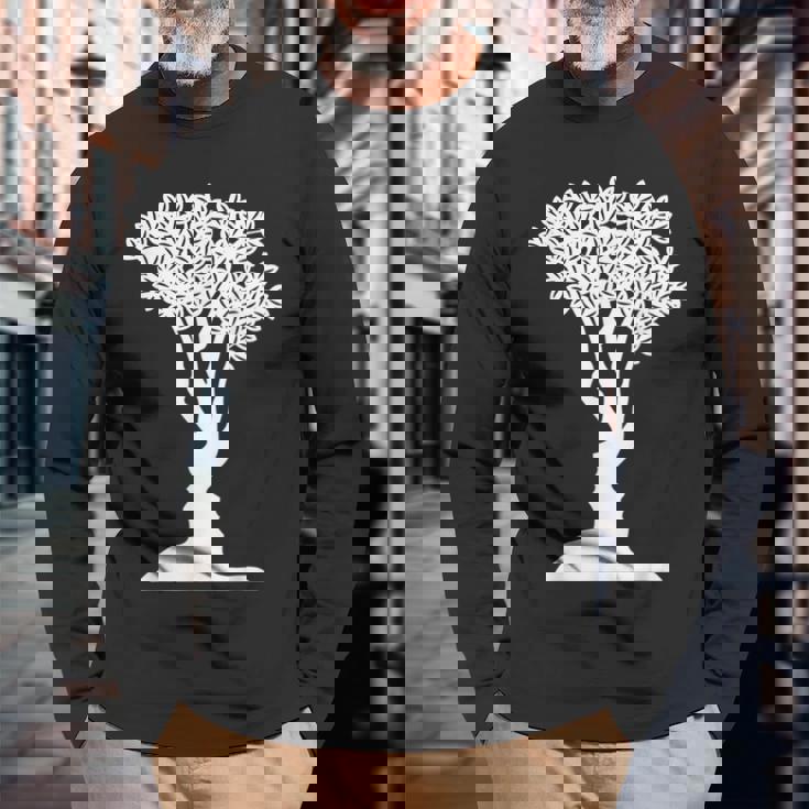 Optical Illusion Tree Man Woman Faces Long Sleeve T-Shirt T-Shirt Gifts for Old Men