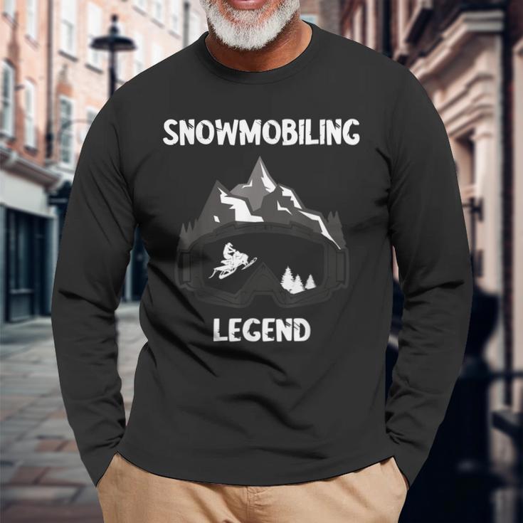 Optimized Schneemobil-Legende Langarmshirts, Winterrennen für Schneemobilfahrer Geschenke für alte Männer