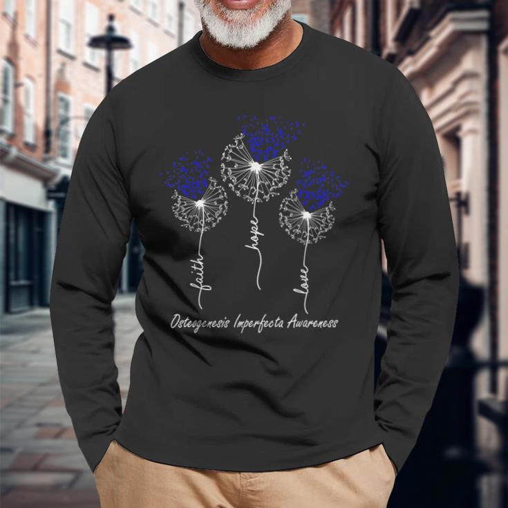Osteogenesis Imperfecta Awareness Faith Hope Love Long Sleeve T-Shirt T-Shirt Gifts for Old Men