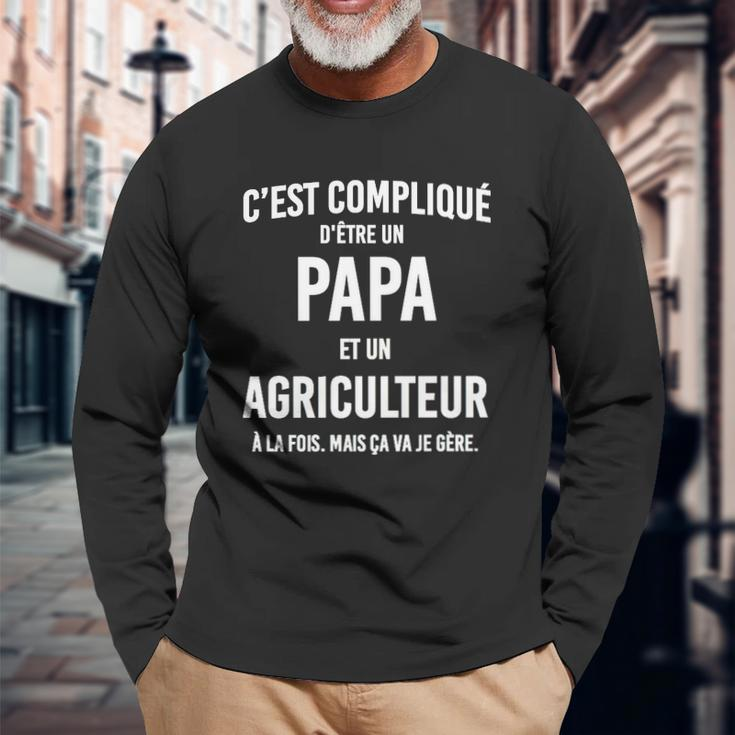 Papa Agriculteur Agriculture Long Sleeve T-Shirt Geschenke für alte Männer