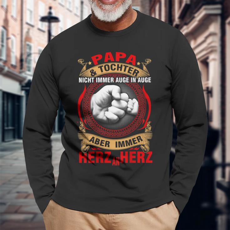 Papa Tochter Herz An Herz Lustiges Partnerlook Vatertag Langarmshirts Geschenke für alte Männer